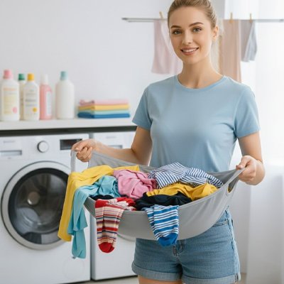 Panier à linge pliable avec 2 poignées latérales en forme de hamac, gris 