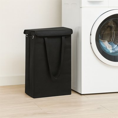 Panier à linge sale noir rectangle haut , grand volume, détachable, rangement pour vêtements pliable