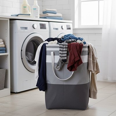 Panier à linge sale tricolore grand format