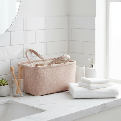 Panier de rangement kaki avec compartiments, molletonné, style polaire, transportable