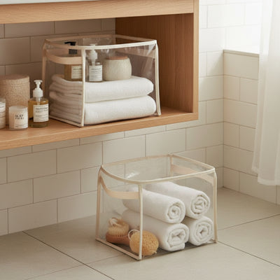 Panier de rangement​ pliable transparent