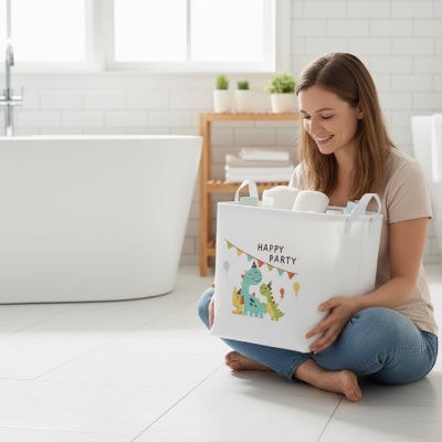 Panier de rangement pour accessoires enfants, ludique, carré