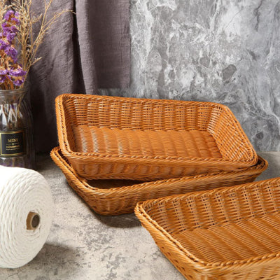 panier en osier rangement rectangle grand format