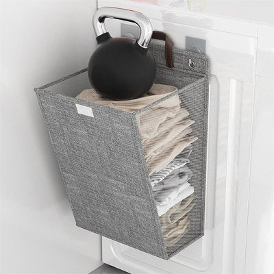 panier linge Coton et lin gris Grande capacité Grande ouverture