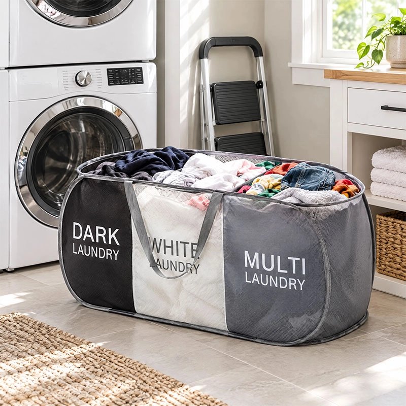 Panier linge pliable adapté pour un tri rapide 