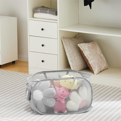 Panier linge sale tres leger gris 