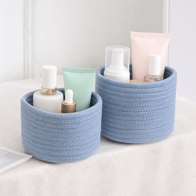 panier rangement en coton tissé pour salle de bain