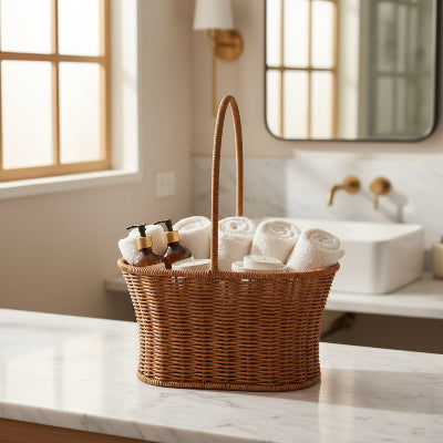 Panier rangement en osier grand format avec hanse très 