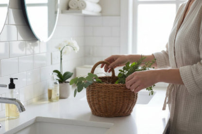 Panier rangement en osier petit panier avec hanse très stylé