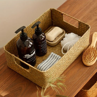 panier rangement osier pour salle de bain
