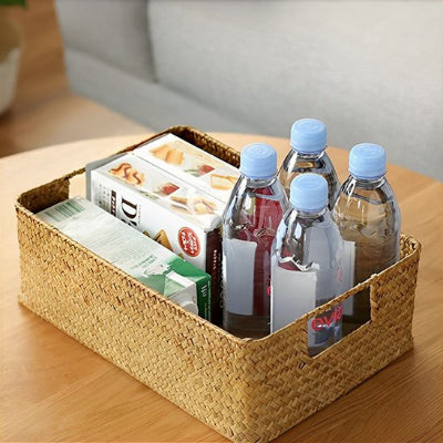 panier rangement osier rotin tissé à la main