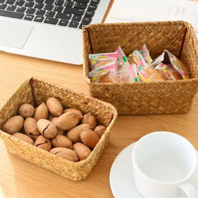 Paniers en osier pour rangement pour salle de bain tissé en forme d'algue