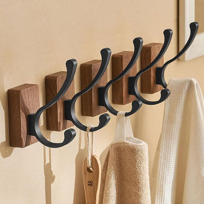 patere Auto-adhésif nouveau Simple crochet en bois massif noyer suspendu carré