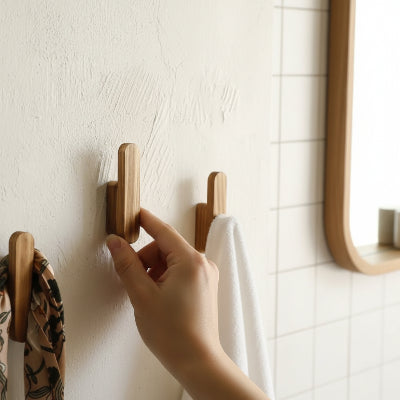 patere bois style, bâton, Crochets muraux rustiques en bois, cintres décoratifs faits à la main bohème pastoral