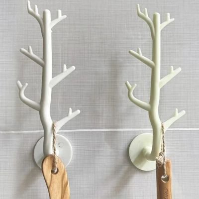 patère Crochet mural de branche de décoration murale blanc