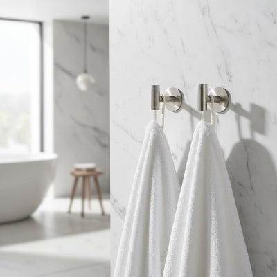 patere salle de bain en acier Autocollant puissant au dos, forte adhérence et résistant à l'eau