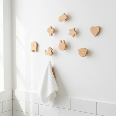 patères Crochet mural en bois créatif étoile lune Animal coeur