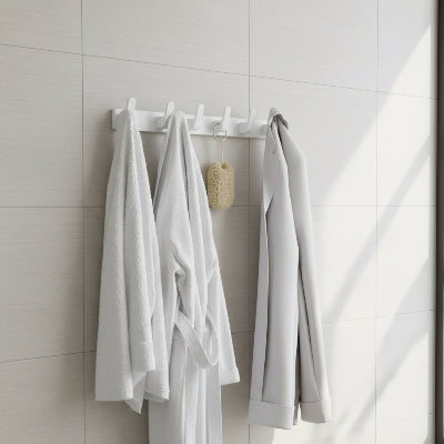 porte manteau salle de bain avec crochets , blanc 