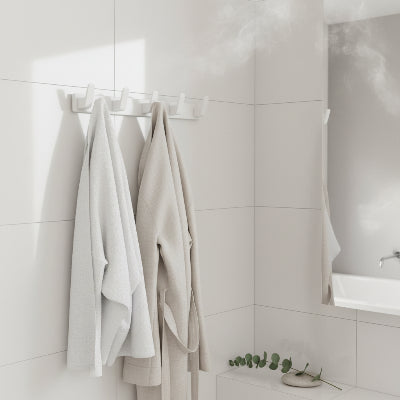 porte manteau salle de bain blanc à crochets 