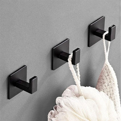 porte manteau salle de bain, noir adhésif ,Crochet porte manteau, carré