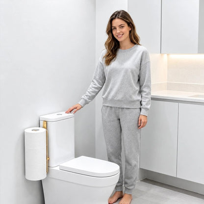 Porte papier toilette à crochet à installer sur le côté des toilettes