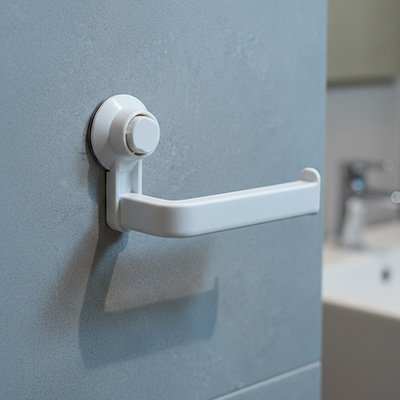Porte papier toilette à Ventouse blanc simple et léger 