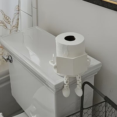 Porte papier toilette blanc petit lecteur porte un livre