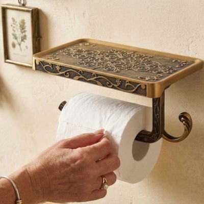 Porte papier toilette classique salle de bain Antique en laiton Vintage