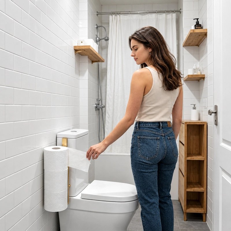 Porte papier toilette contient 3 rouleaux suspendus 