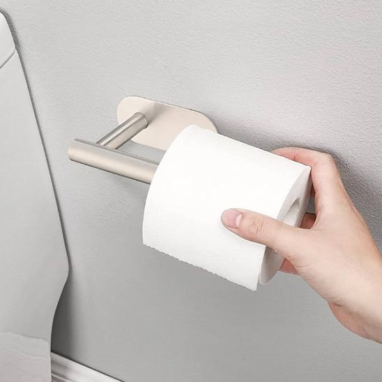 Porte papier toilette couleur chrome sans perçage