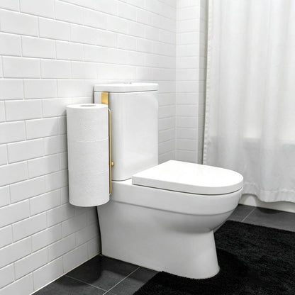 Porte papier toilette doré à installer sur le coté des toilettes 