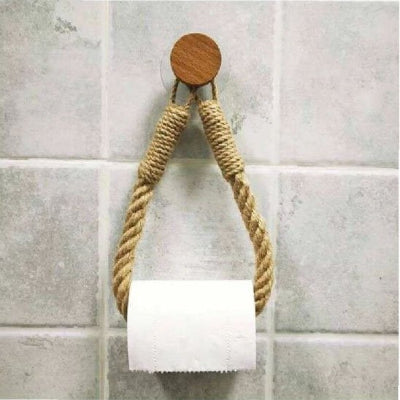 Porte papier toilette en bois avec longue corde sans clous