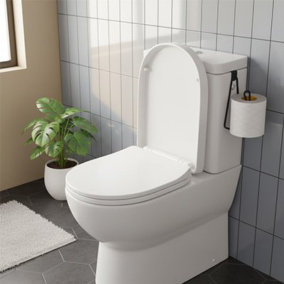 Porte papier toilette en métal noir conception sans perçage avec crochet