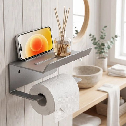Porte papier toilette gris Organisateur mural hygiénique pour toilettes