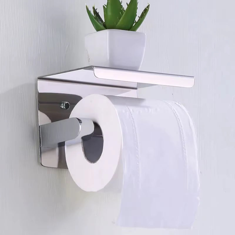 porte papier toilette étagère inox simple