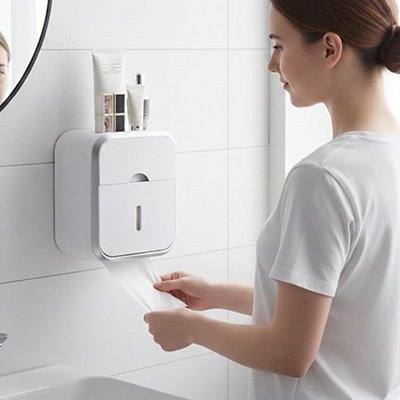 Porte papier toilette mural Boîte de rangement pour papier toilette pratique et fonctionnel
