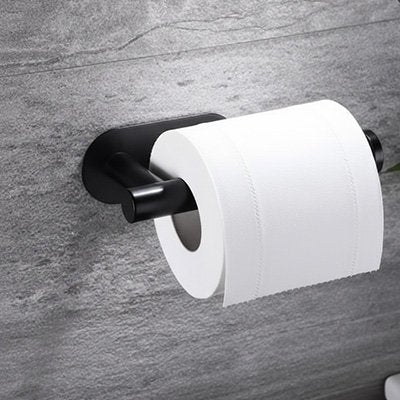 Porte papier toilette mural noir crochet horizontal avec adhésif sans perçage 