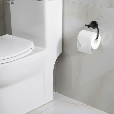 Porte papier toilette murale noir avec tige courbée fine