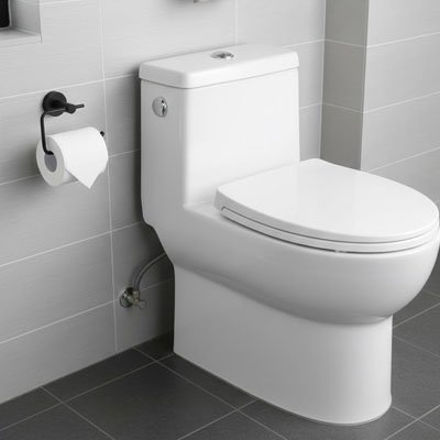 Porte papier toilette noir murale avec tige fine 