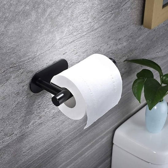 Porte papier toilette noir tige verticale ou horizontale en acier inoxydable