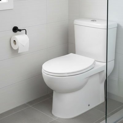 Porte papier toilette noire murale avec tige courbée fine 
