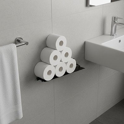 Porte papier toilette original acier inoxydable en forme d'homme solide, noir
