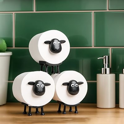 Porte papier toilette original drôle pièces mouton autoportant 
