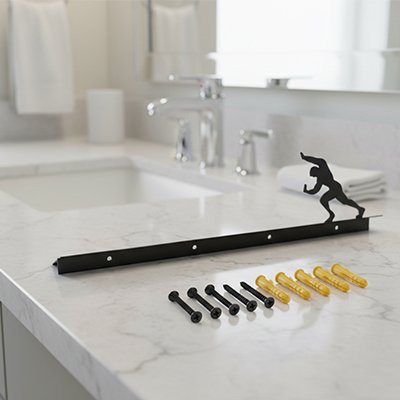 Porte papier toilette original noir en acier inoxydable en forme d'homme solide fort