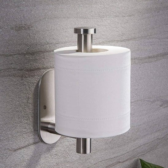 Porte papier toilette tige verticale ou horizontale en acier inoxydable 