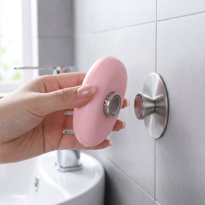 Porte savon aimanté mural magnétique, à base ronde adhésive