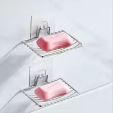 porte savon dans la douche couleur chrome rectangle 