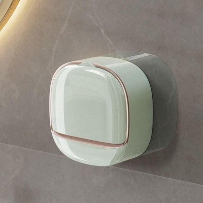 Porte savon douche Installation facile sans perçage, boite verte claire brillante