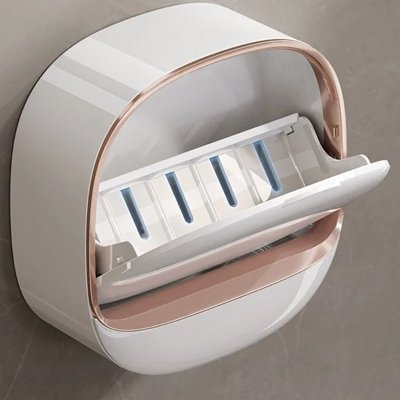 Porte savon douche Système double couche auto-drainant, boite blanche brillante