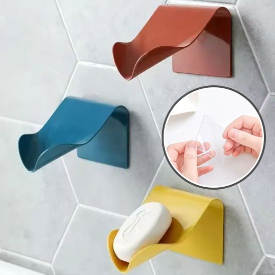 Porte savon mural fixation adhésive pour salle de bain et douche